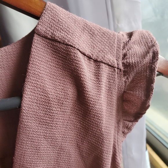 Cute taupe side wrap blouse - Picture 2 of 5